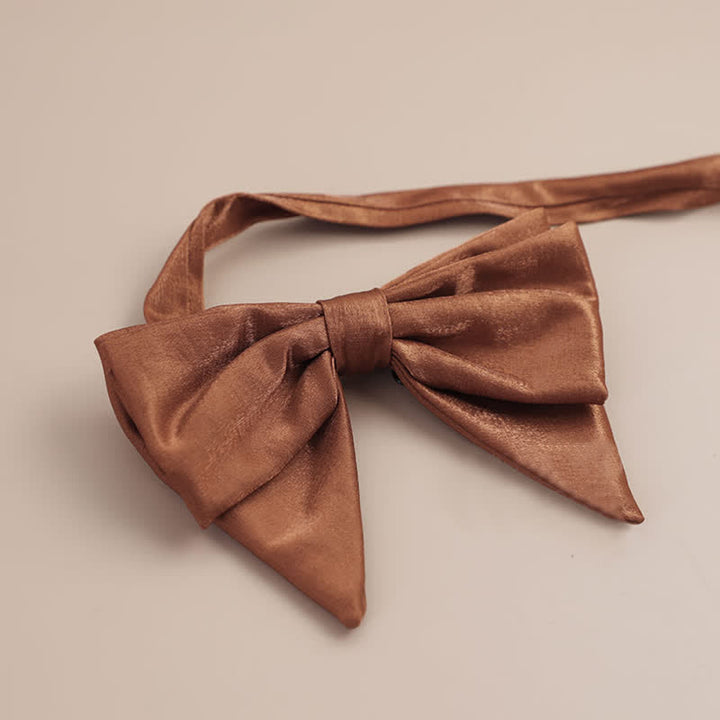 Men's Glossy Butterfly-Like Oversized Pointed Bow Tie