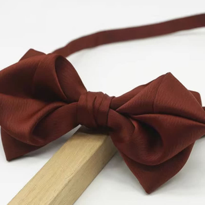 Men's Bud-Like Solid Color Pointed Bow Tie