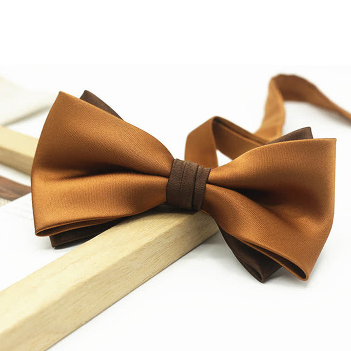 Men's Two Tone Double-Deck Wedding Business Bow Tie