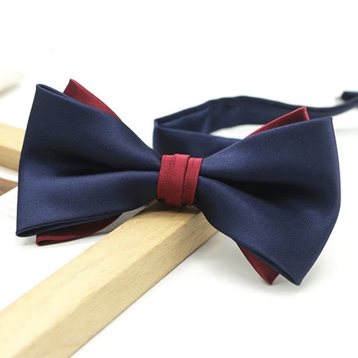 Men's Two Tone Double-Deck Wedding Business Bow Tie