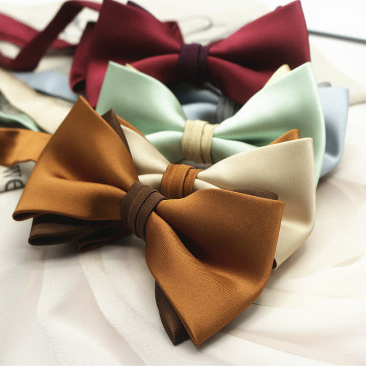 Men's Two Tone Double-Deck Wedding Business Bow Tie