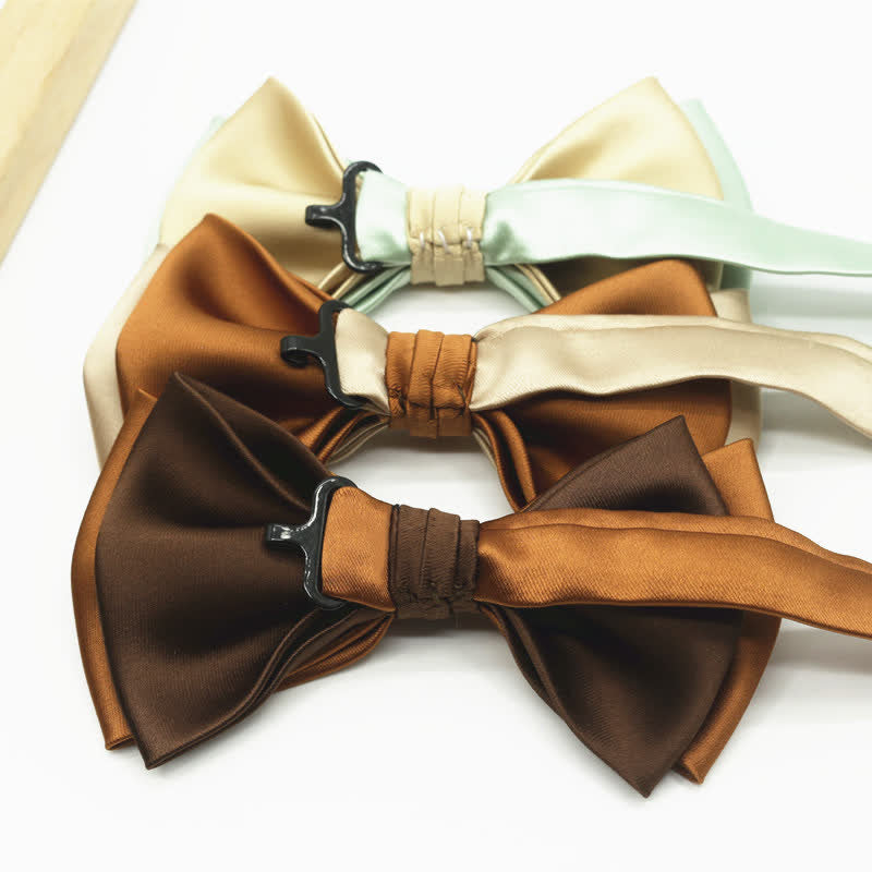 Men's Two Tone Double-Deck Wedding Business Bow Tie