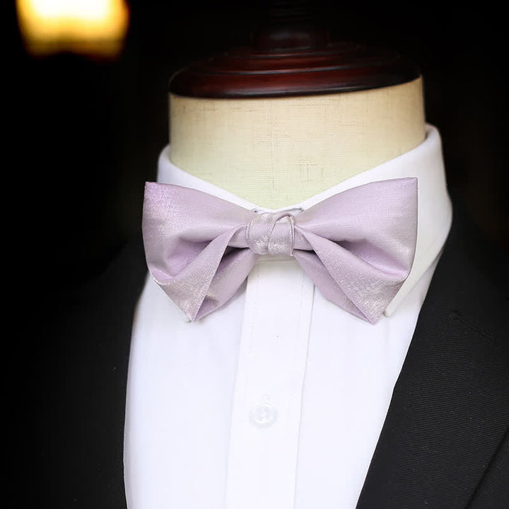 Men's Sweet Taro Violet Solid Color Bow Tie