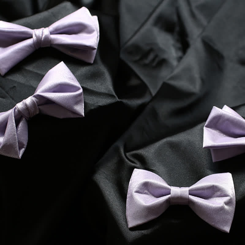 Men's Sweet Taro Violet Solid Color Bow Tie