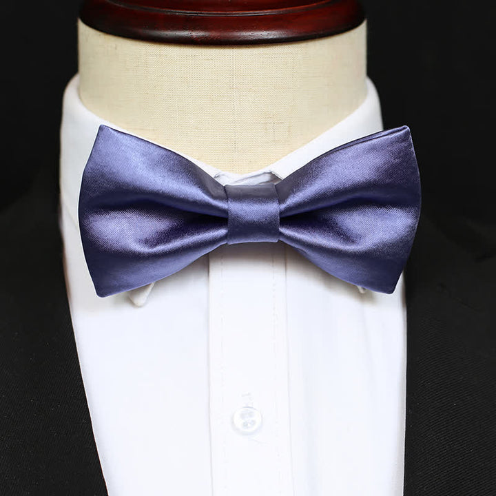 Men's Chic Blue Purple Solid Color Bow Tie