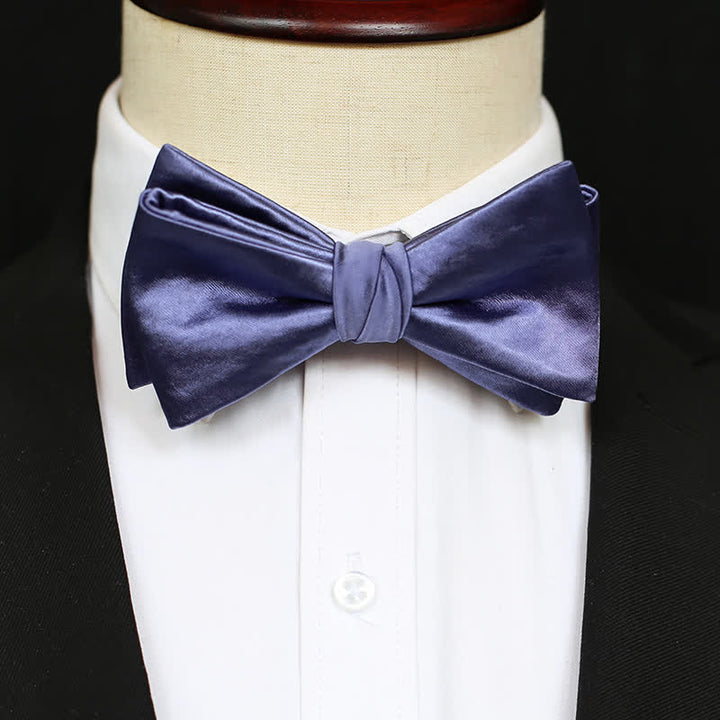 Men's Chic Blue Purple Solid Color Bow Tie