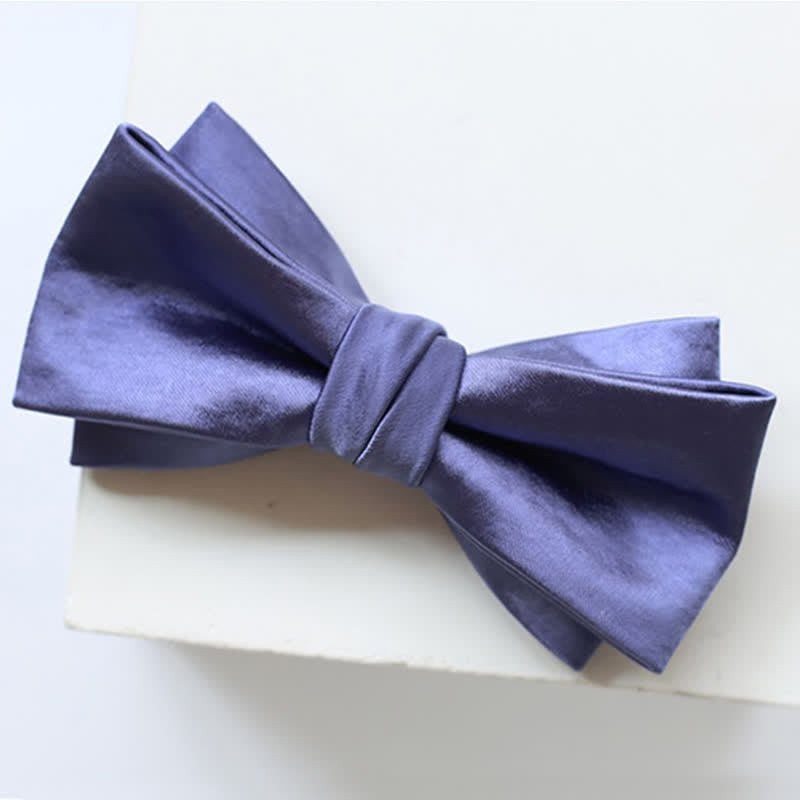 Men's Chic Blue Purple Solid Color Bow Tie