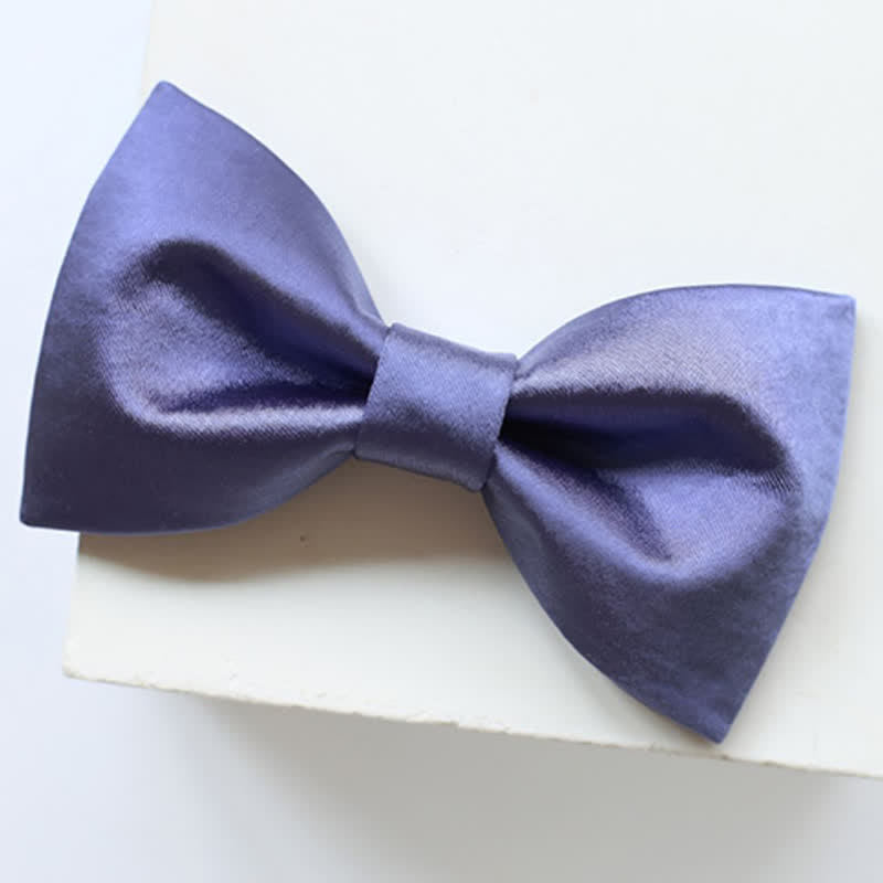 Men's Chic Blue Purple Solid Color Bow Tie