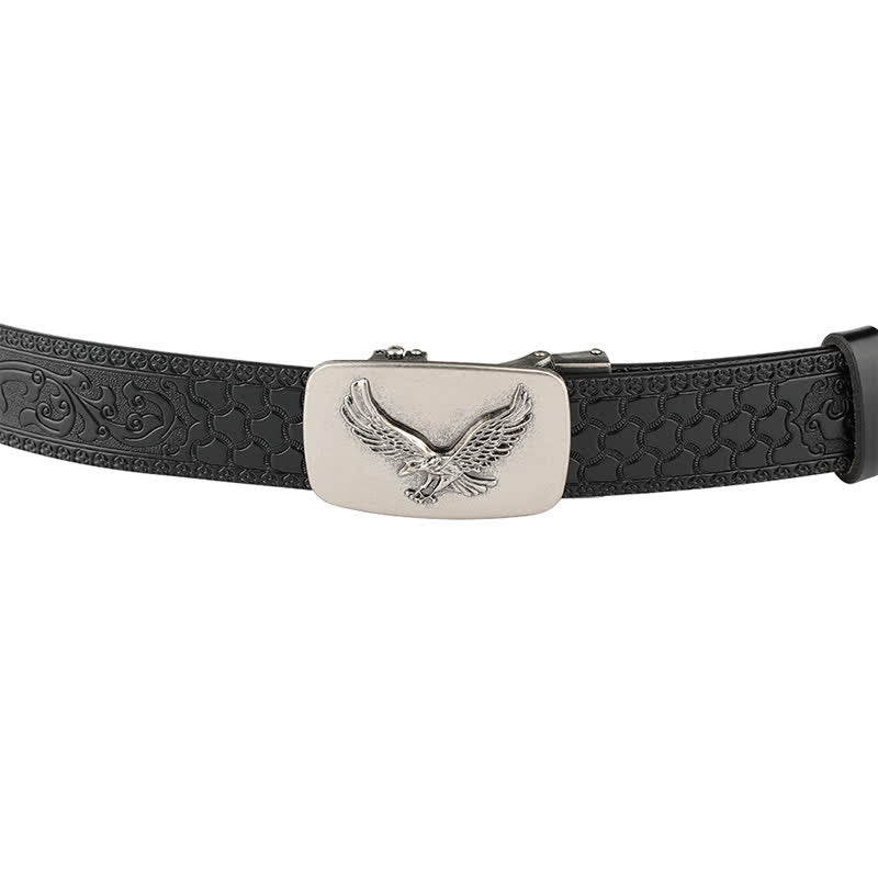 Men's Flying Eagle Automatic Buckle Embossing Leather Belt