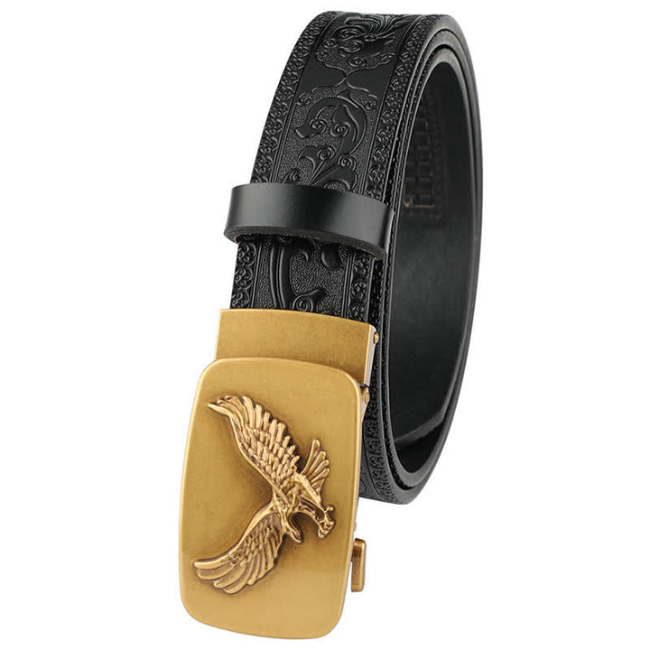 Men's Flying Eagle Automatic Buckle Embossing Leather Belt