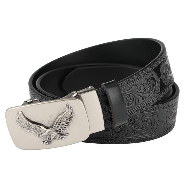 Men's Flying Eagle Automatic Buckle Embossing Leather Belt