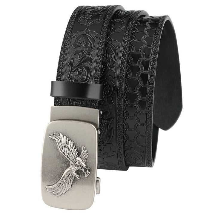 Men's Flying Eagle Automatic Buckle Embossing Leather Belt