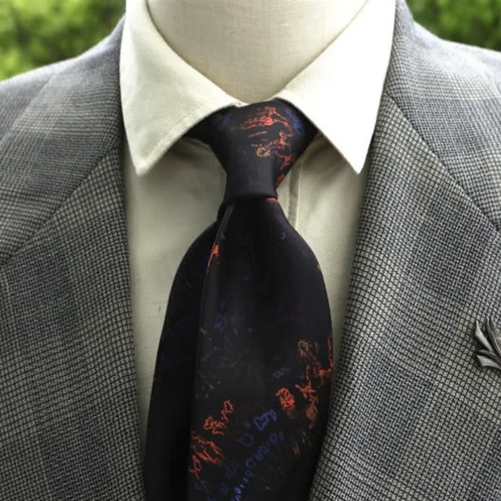 Men's Fantastic Flower Pattern Boho Necktie