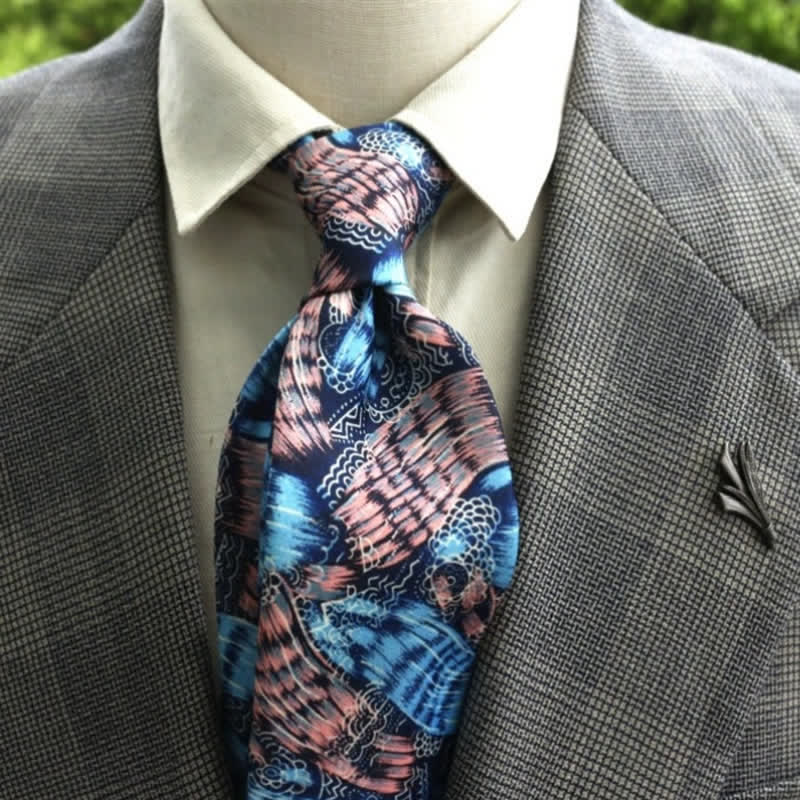 Men's Fantastic Flower Pattern Boho Necktie