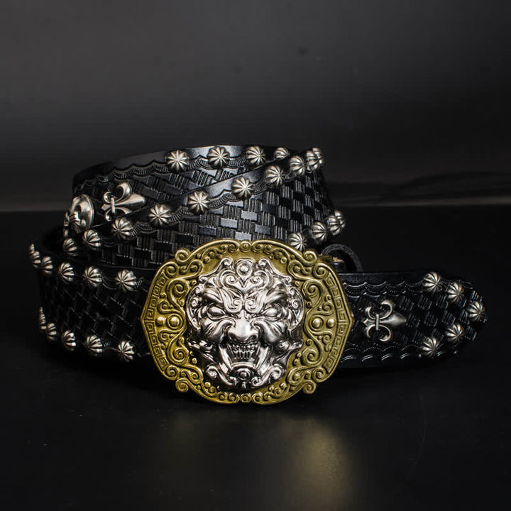 Men's Rock Monster Rivets Studded Leather Belt