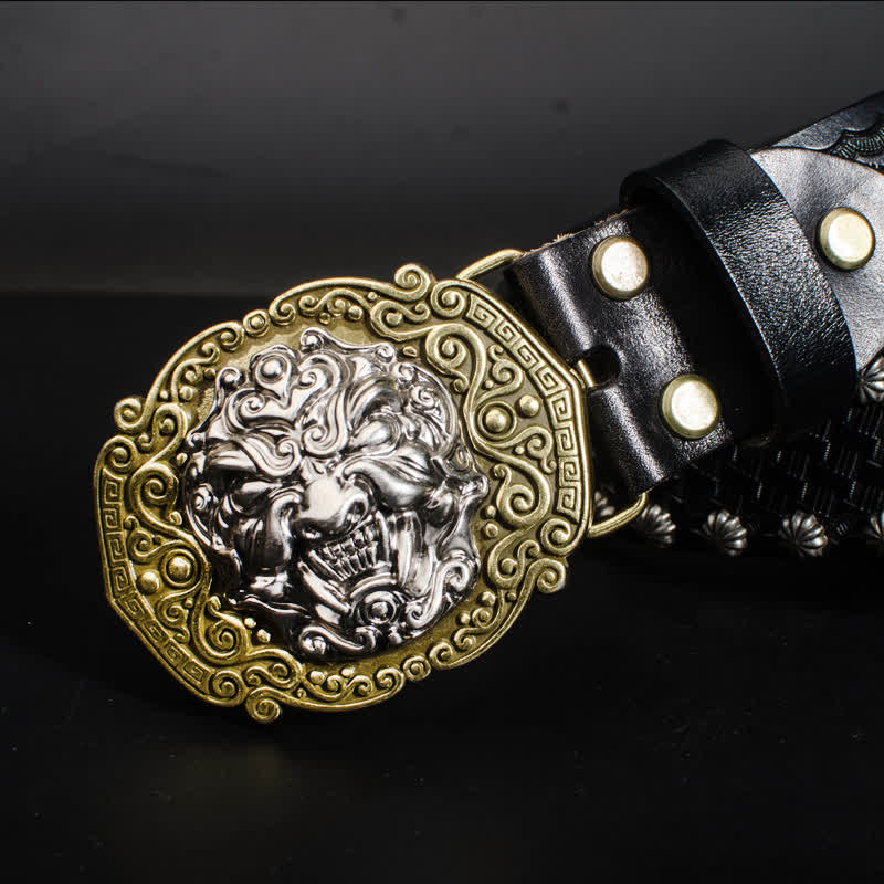 Men's Rock Monster Rivets Studded Leather Belt