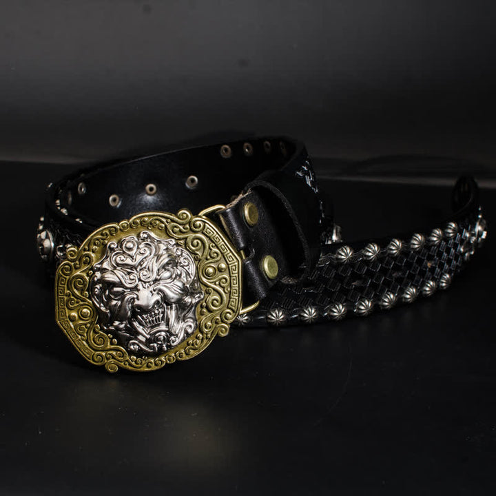 Men's Rock Monster Rivets Studded Leather Belt