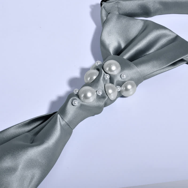 Men's Vintage Look Pearls Wedding Necktie - image 12