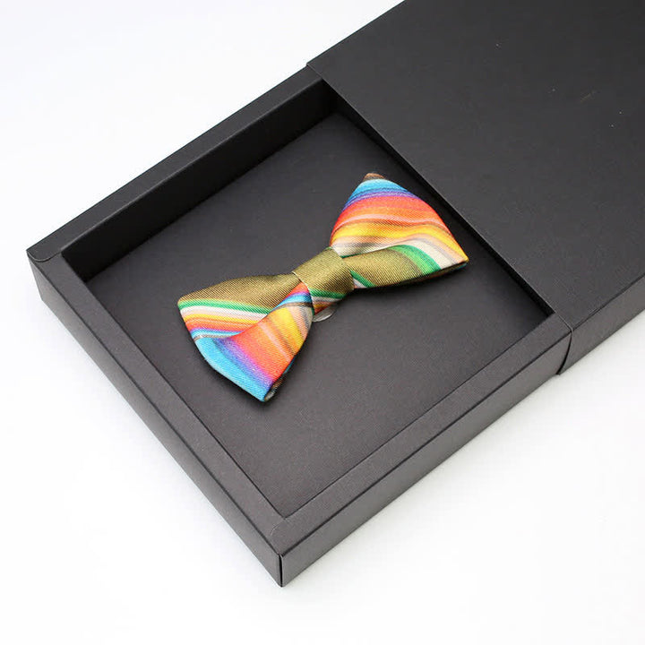 Men's Gradient Colorful Rainbow Simple Bow Tie