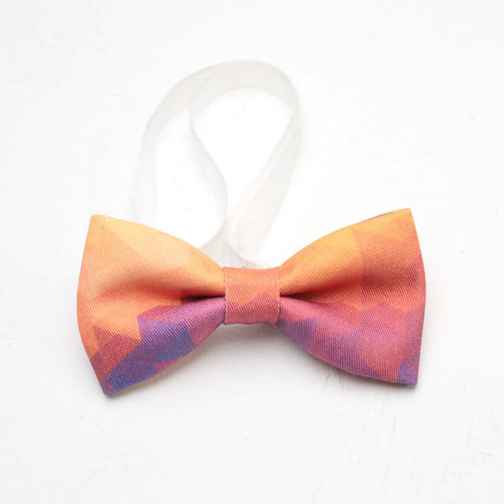 Men's Gradient Colorful Rainbow Simple Bow Tie