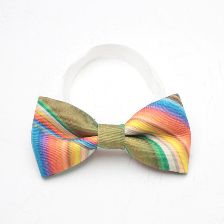 Men's Gradient Colorful Rainbow Simple Bow Tie