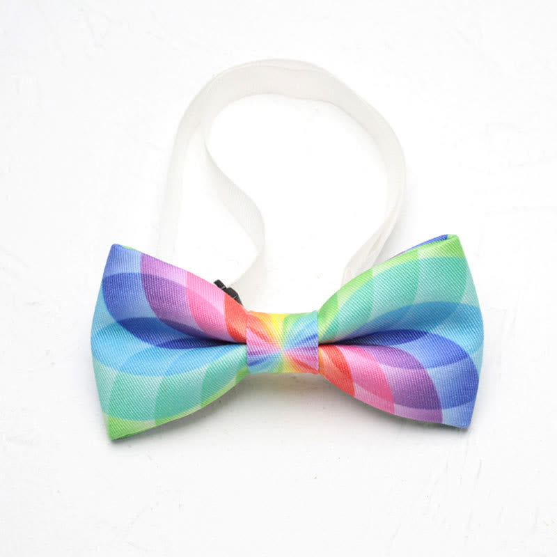 Men's Gradient Colorful Rainbow Simple Bow Tie