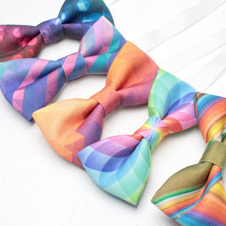 Men's Gradient Colorful Rainbow Simple Bow Tie - image 0