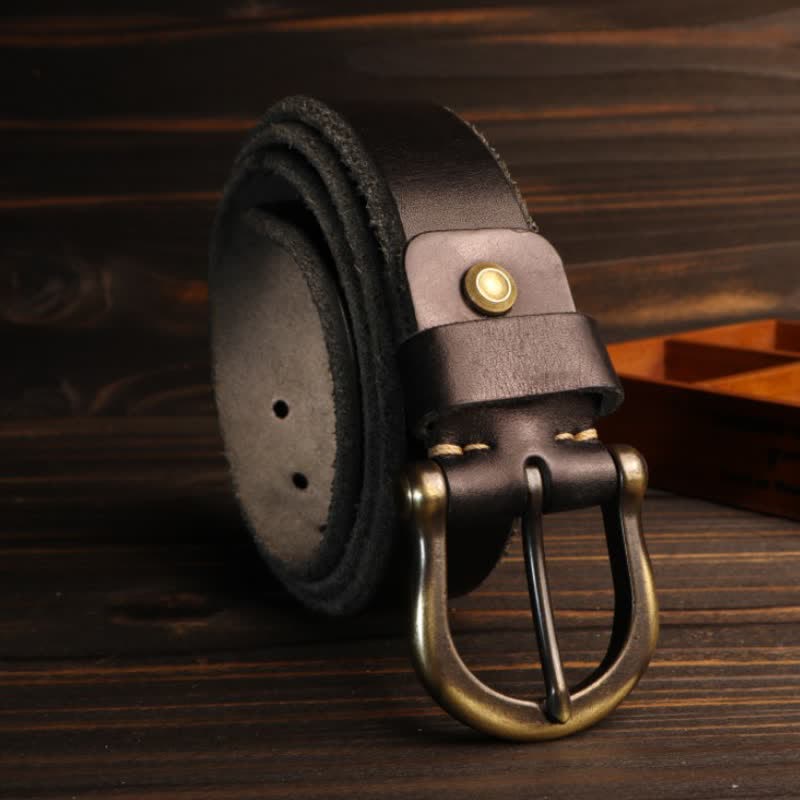 Men's Handmade Distressed Thicken Retro Leather Belt