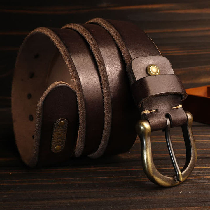 Men's Handmade Distressed Thicken Retro Leather Belt