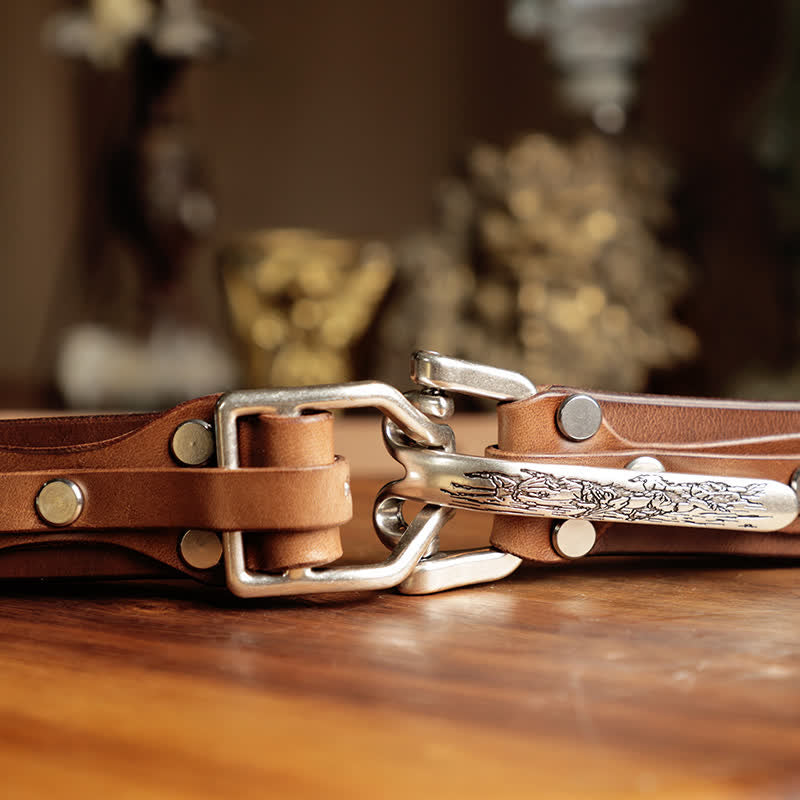 Men's Adventure Western Cavalry Leather Belt