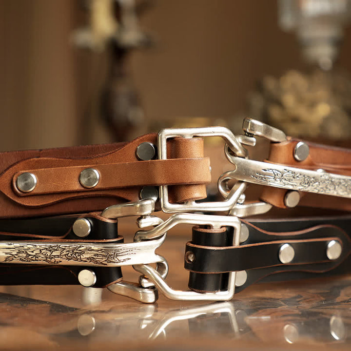 Men's Adventure Western Cavalry Leather Belt