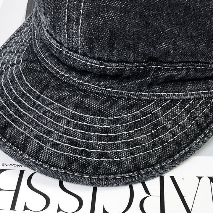 Casual Denim Cotton White Stitching Baseball Cap