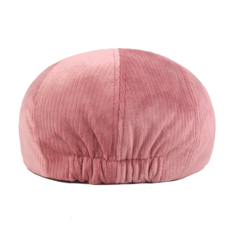 Corduroy Stripe Short Visor Beret Hat