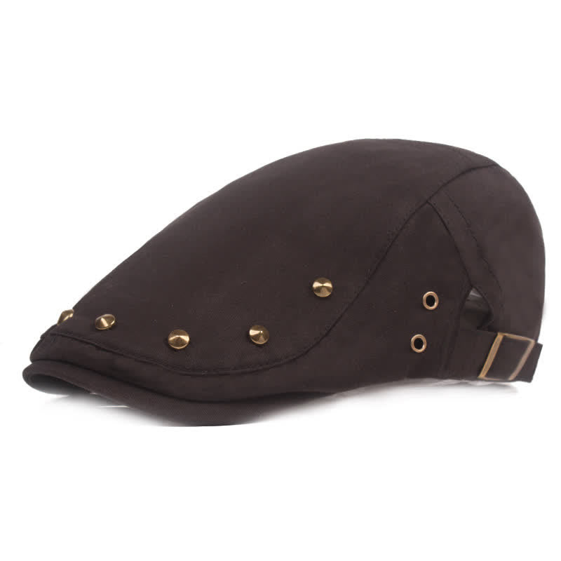 Stylish Punk Rivet Studded Newsboy Beret Hat