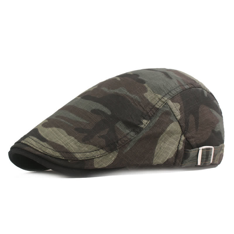 Camouflage Pattern Newsboy Flat Beret Hat