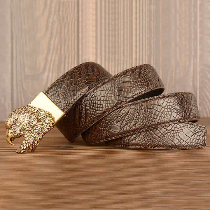 Men's Eagle Cool Alligator Claw Pattern Leather Belt