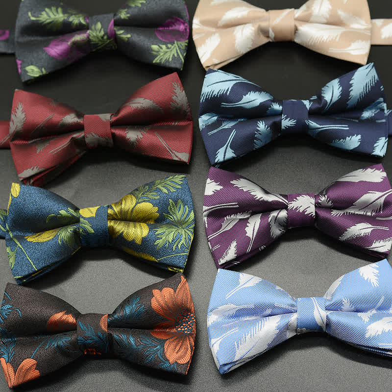 Men's Feather Floral Pattern Casual Daily Bow Tie