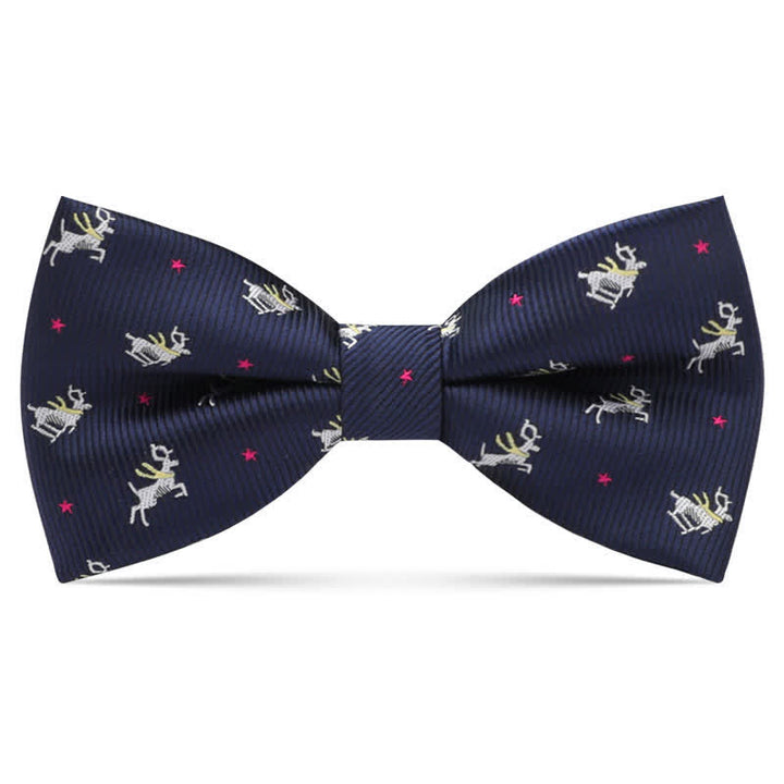 Kid's Interesting Cartoon Animal Motifs Bow Tie - Navy Deer - image 22