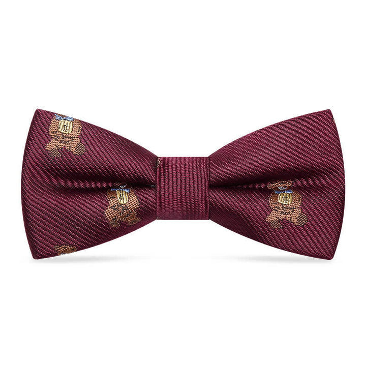 Kid's Naughty Teddy Bear Twilled Bow Tie