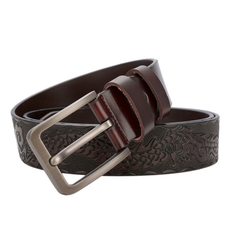 Men's Punk Dragon Embossed Pattern Leather Belt