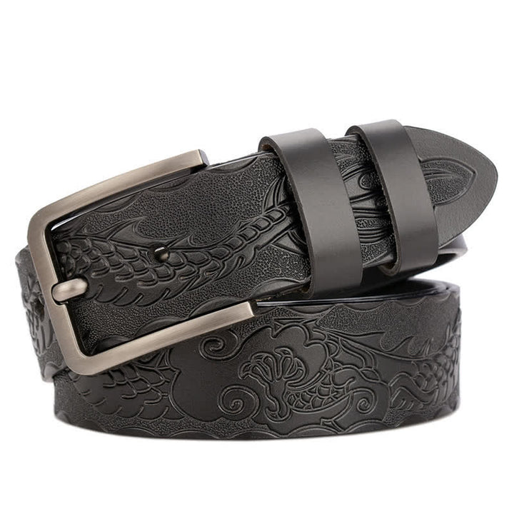 Men's Punk Dragon Embossed Pattern Leather Belt