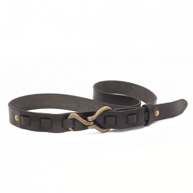 Men's Heavy Duty Retro Hook Buckle Cavalry Leather Belt