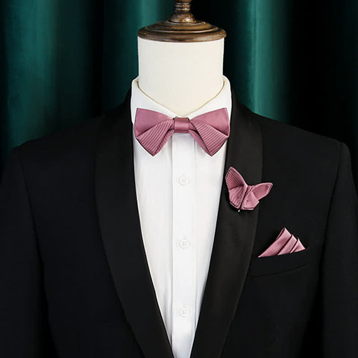 Men's Gentle Rose Pink Twilled Wedding Silk Bow Tie