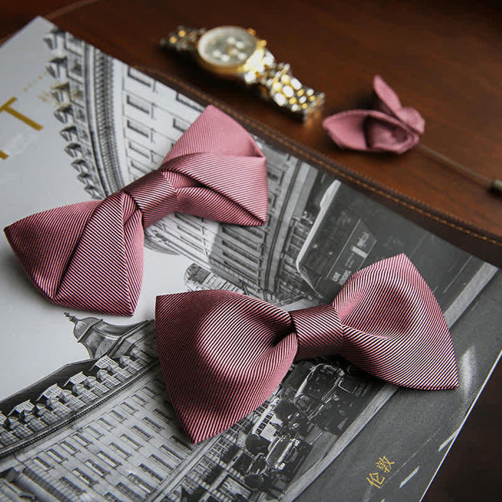 Men's Gentle Rose Pink Twilled Wedding Silk Bow Tie - image 0
