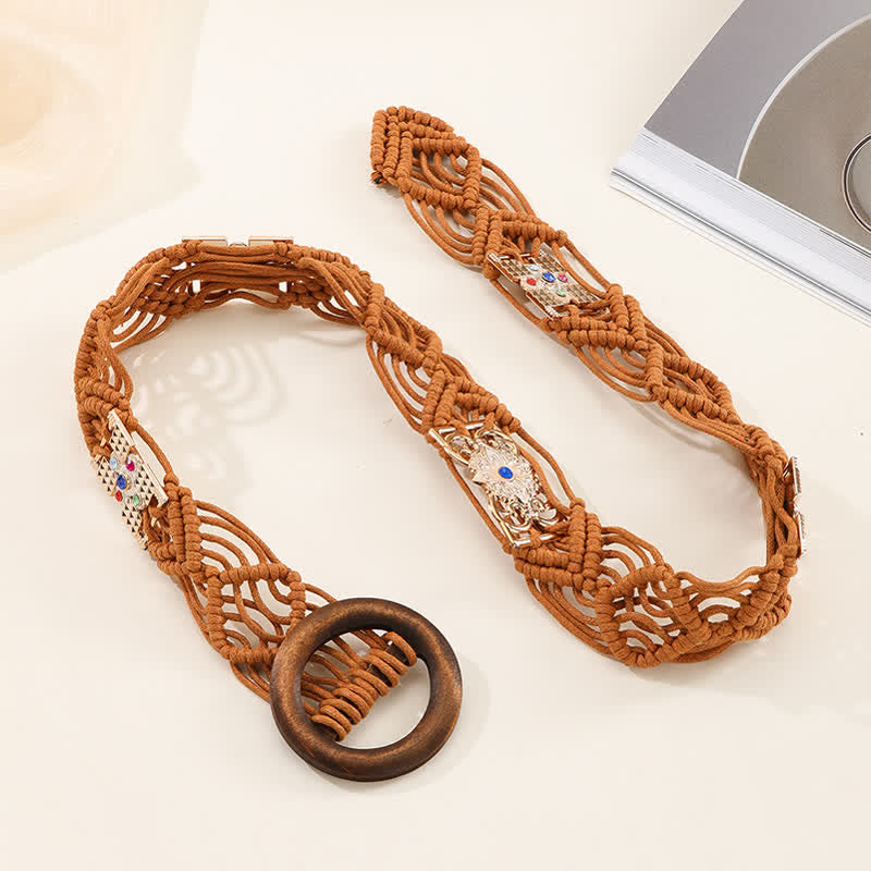 Women's Bohemian Wax Rope Braided Belt