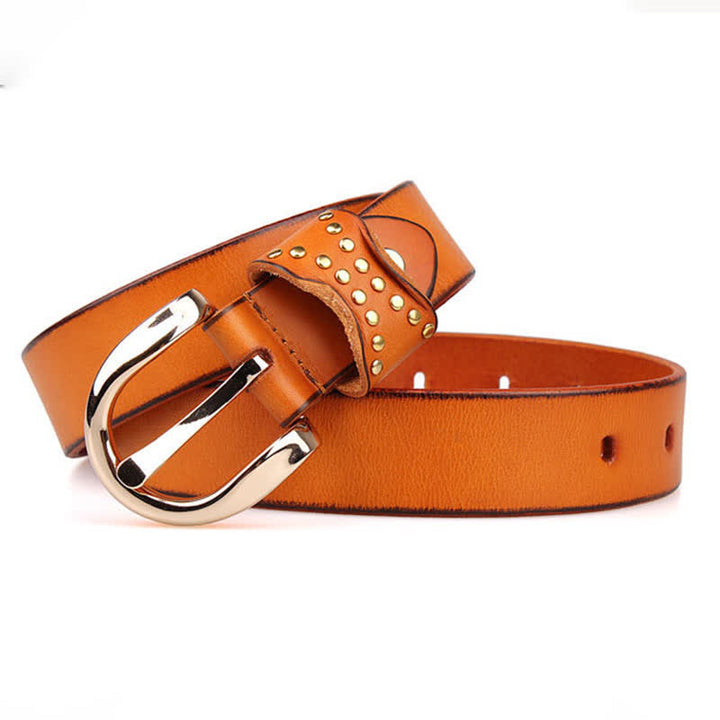 Metal Studded Rock Heavy Duty Rivets Leather Belt