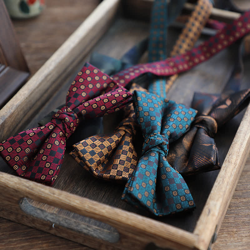 Men's Gradient Pattern Vintage Style Business Bow Tie