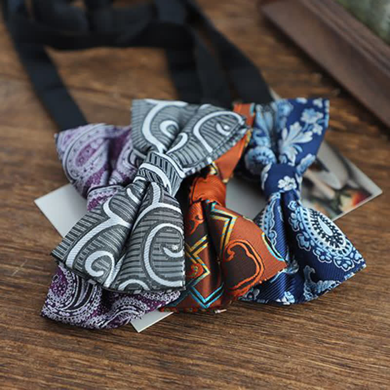 Men's Bright Color Paisley Jacquard Pattern Bow Tie