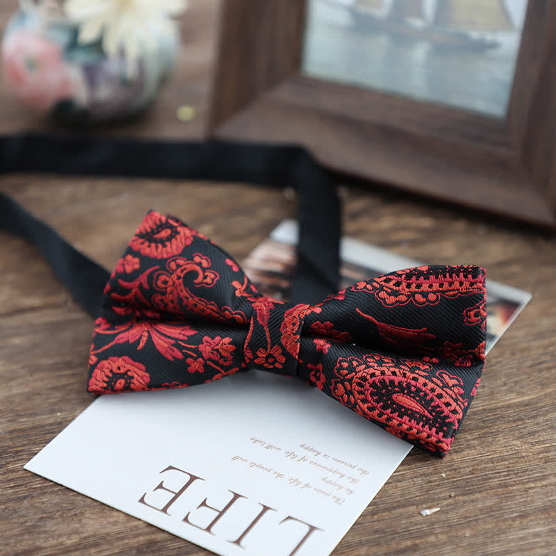 Men's Bright Color Paisley Jacquard Pattern Bow Tie