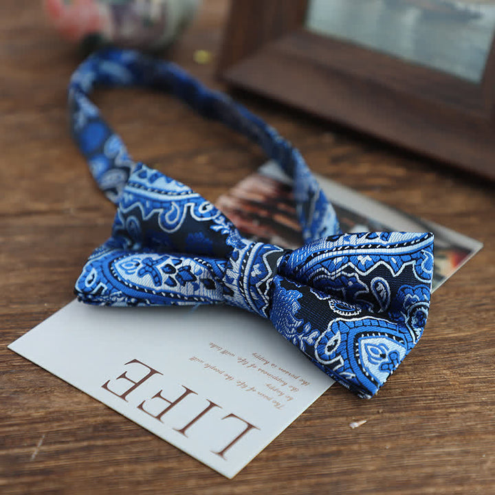 Men's Bright Color Paisley Jacquard Pattern Bow Tie